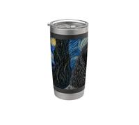 Picardía Spaniel Dog Van Gogh Noche estrellada Vaso térmico de acero inoxidable de doble pared