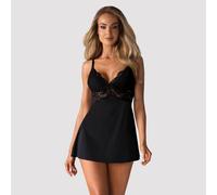 Picardías Sexy + Tanga Obsessive 810-bab-1 Encaje Negro