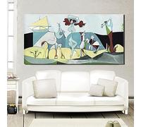Picasso Cuadro en lienzo - Picasso Reproducciones de Cuadros famosos - Cuadro Picasso Impresión sobre lienzo - Picasso Cuadros y láminas modernos (La alegría de vivir) 80x160cm (32x63in) sin marco