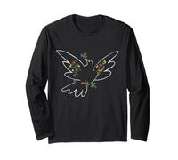 Picasso Floral Dove Line Artwork Gráfico Manga Larga