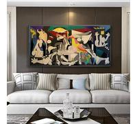 Picasso Guernica - Pinturas al óleo famosas impresas en lienzo, pósteres artísticos e impresiones, imágenes de arte de pared para decoración de sala de estar, 60 x 120 cm (24 x 47 pulgadas), sin marco