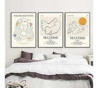 Picasso - Mujer, árbol, sol, paloma, arte abstracto, lienzo, pósteres nórdicos e impresiones, imágenes de pared para decoración de habitaciones (30 x 50 cm, 3 unidades)