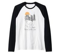 Picasso Peace Dove Nueva York Horizonte Paisaje Urbano Arte Dibujo Camiseta Manga Raglan