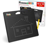 Picasso Toys - Tabla de Dibujo magnética de 12 x 10 Pulgadas, tamaño Grande, 748 Cuentas, Almohadilla magnética para Tableta, Erasable Reusable Writing Playboard Stem Toys Educational Playset