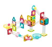 Picassotiles 60 PC Azulejos magnetes de construccin Tamao de viaje de mrmol magntico Run Construccin Conjunto de juguetes Mini diamante Bloques