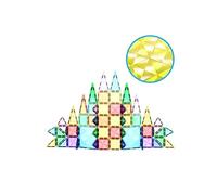 PicassoTiles 60 Piezas Bloque de Construcción Magnética Mini Serie Diamantes Tamaño de Viaje Conjunto de Juguetes de Construcción Imán en el Pulgar Kit de Aprendizaje Stem Kit de Juego