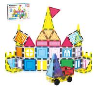 Picassotiles Azulejos magnticos 61pc Bloques de construccin de azulejos Magnet 61pc Conjunto de juguetes sensoriales de construccin con estuche Ca