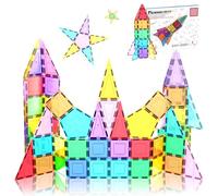 PicassoTiles Bloque de construcción magnético de 32piezas Juego de temas de refuerzo de cohetes Juego educativo de juguete de construcción con imanes Juego de aprendizaje de ingeniería STEM Desarrollo