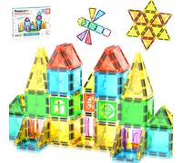 Picassotiles Bloques de construccin de azulejos magnet del tamao de un tamao de viaje con ventanas y puertas de clip de construccin apilando bald