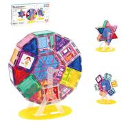 PicassoTiles Bloques de construcción de azulejos magnéticos Ferris Wheel Amusement Rotating Playset Multi Structural Magnetic Tiles Toddlers Kids Educational STEM Learning Kit 3D Construction Block