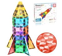 PicassoTiles Bloques de construcción magnéticos de 30 piezas Mini serie Diamond Tamaño de viaje Juego de juguete de construcción con imán sobre la marcha Juego de aprendizaje STEM Juego educativo