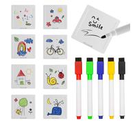 Picassotiles Canvas Tiles Whipboard con 8 azulejos de edificios magnticos y 5 bolgrafos marcadores Bloques de construccin de construccin de vapor