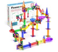 PicassoTiles De Juguete de Pista de Carreras de Azulejos magnéticos de 50 Piezas Marble Run | Stem Building & Learning, Construcción de imanes educativos | Niños Niñas Edad 3-8+