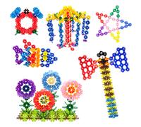 PicassoTiles - Juego de 550 fichas de construcci n entrelazadas, juguetes creativos de bloques de disco, rompecabezas apilable 3D, aprendizaje ST