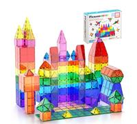 PicassoTiles - juego de 60 bloques de construcción 3D magnéticos y transparentes de colores, creativos, imaginativos, inspiradores, recrativos, educativos