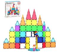 PicassoTiles Juego de 63 Piezas de Aprendizaje Stem con Ladrillos magnéticos 63 Piezas