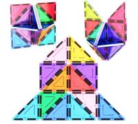 PicassoTiles Juego de bloques de construcción magnéticos, triángulo recto, azulejos magnéticos, juguete de construcción, kit de aprendizaje STEM, juego educativo, juego de simulación, bloques