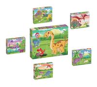 Picassotiles Magnetic Cube Puzzle 6-in-1 Dinosaur Tema Magnet Brain Teaser Building Cubes 120 Fotografas Jugues de juguetes Nios de 3 aos y arriba