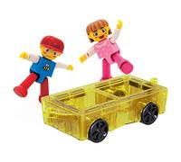 PicassoTiles Mini azulejos magnéticos de expansión para coche, camión y figuras, ladrillos magnéticos de construcción para niños, juguetes STEM y de aprendizaje, complementos magnéticos, juguetes de