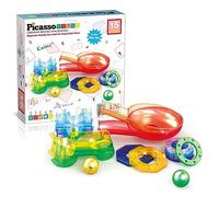 PicassoTiles Paquete de expansión Adicional Magnetic Marble Run para Bloques de construcción de Mosaico magnético, Kit de Laberinto, Aprendizaje Educativo, Multicolor