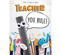 Piccadilly Greetings Brilliant Teacher You Rule - Tarjeta de agradecimiento para profesor (20,3 x 15,2 cm)