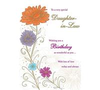 Piccadilly Greetings Group Ltd Maravillosa tarjeta de felicitación de cumpleaños para una nuera muy especial, color beige, naranja, rojo, marrón, 22,8 x 15,2 cm