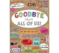 Piccadilly Greetings Group Ltd Sloane Graphics - Tarjeta de despedida con texto en inglés "Goodbye From All Of Us!", 298 mm x 222 mm, color marrón