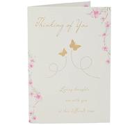 Piccadilly Greetings Hermosa tarjeta de felicitación de condolencias con diseño de flores con revestimiento de purpurina