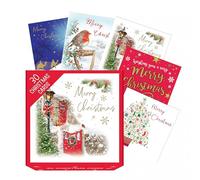 Piccadilly Greetings Paquete múltiple de tarjetas de Navidad surtidas, 12 x 12 cm, paquete de 30 tarjetas de Navidad, 5 diseños coloridos únicos con sobres blancos, adecuadas para todas las edades y