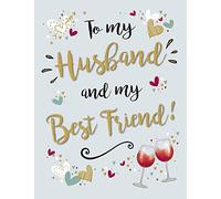 Piccadilly Greetings Piccadilly Greetings - Tarjeta de cumpleaños moderna para marido (20,3 x 15,2 cm), color azul