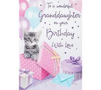 Piccadilly Greetings Regal Publishing C80442 - Tarjeta de cumpleaños para nieta (22,8 x 15,2 cm), color rosa
