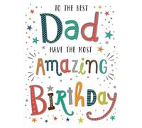 Piccadilly Greetings Regal Publishing C80656 Tarjeta de cumpleaños moderna para papá, blanco, negro, rojo, gris, verde, 20 x 15 cm