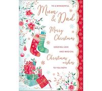 Piccadilly Greetings Regal Publishing C85319 - Tarjeta de Navidad tradicional para papá y mamá (25,4 x 17,8 cm)