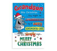 Piccadilly Greetings Regal Publishing C85414 - Tarjeta navideña humorística para nieto, 22,8 x 15,2 cm