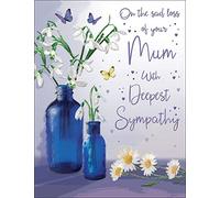 Piccadilly Greetings Regal Publishing - Tarjeta de condolencias para mamá, 20 x 15 cm, color gris