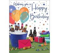 Piccadilly Greetings Regal Publishing - Tarjeta de cumpleaños para hombre, 20,3 x 15,2 cm, color gris y azul
