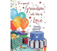 Piccadilly Greetings Regal Publishing - Tarjeta de cumpleaños para nieto (22,86 x 15,24 cm)