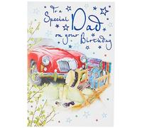 Piccadilly Greetings Regal Publishing - Tarjeta de cumpleaños para papá, 9 x 6 pulgadas, color rojo