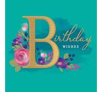 Piccadilly Greetings Tarjeta de cumpleaños de lujo moderna, Big B - 160 mm sq