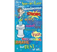 Piccadilly Greetings Tarjeta de cumpleaños humorística para yerno, 22,8 x 12,7 cm