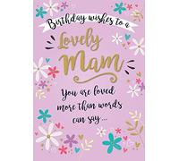 Piccadilly Greetings Tarjeta de cumpleaños moderna para mamá, color blanco, 9 x 6 pulgadas