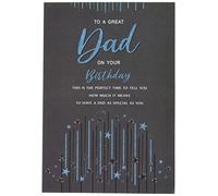 Piccadilly Greetings Tarjeta de cumpleaños moderna para papá, 9 x 6 pulgadas, color negro