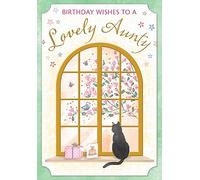 Piccadilly Greetings Tarjeta de cumpleaños tradicional con texto en inglés Lovely Aunty, 17,78 x 12,7 cm