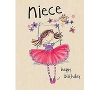 Piccadilly Greetings Tarjeta de cumpleaños tradicional para sobrina, 20,3 x 15,2 cm