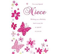 Piccadilly Greetings Tarjeta de cumpleaños tradicional para sobrina, 9 x 6 pulgadas