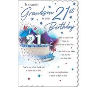 Piccadilly Greetings - Tarjeta de felicitación de cumpleaños (21 años, 22,8 x 15,2 cm), diseño de texto