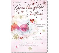 Piccadilly Greetings Tarjeta de Navidad clásica para una nieta especial, 22,8 x 15,2 cm