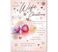 Piccadilly Greetings Tarjeta de Navidad con texto en inglés «To my Wonderful Wife» (22,8 x 15,2 cm)