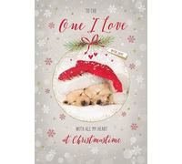 Piccadilly Greetings Tarjeta de Navidad con texto en inglés «To The One I Love Lab Pups», 22,86 x 15,24 cm