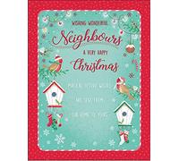 Piccadilly Greetings Tarjeta de Navidad moderna de vecinos - 8 x 6 pulgadas